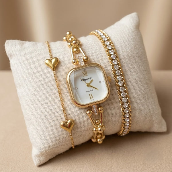 Eternal Studded Link Watch Stack