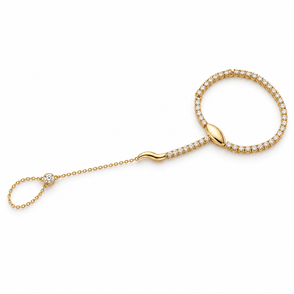 Studded Snake Hand Chain