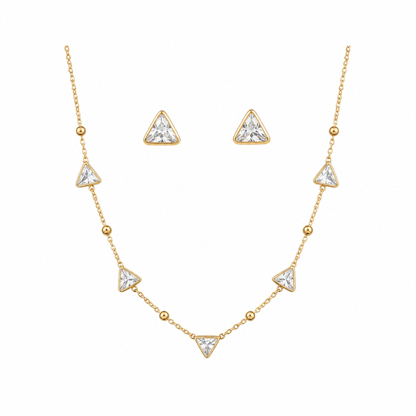 Tri Charm Necklace with Earrings