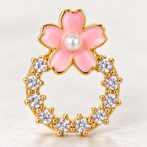 Pink Bloom Circle Earrings