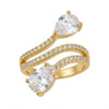 Crystal Wave Studded Ring