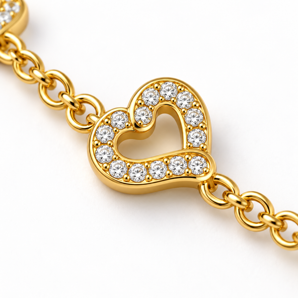 Studded Halo Heart Bracelet