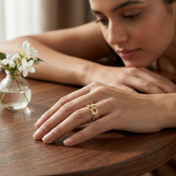 Studded Link Ring