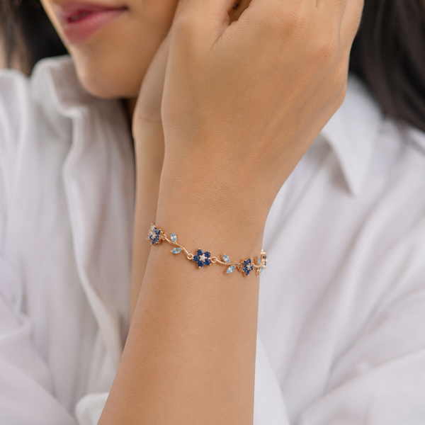 Blue Bloom Crystal Bracelet