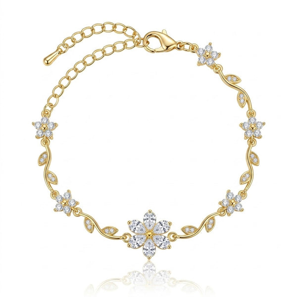 Crystal Flower Studded Bracelet