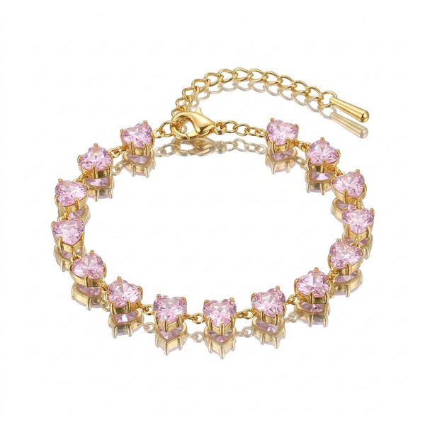 Lilac Heart Crystal Bracelet