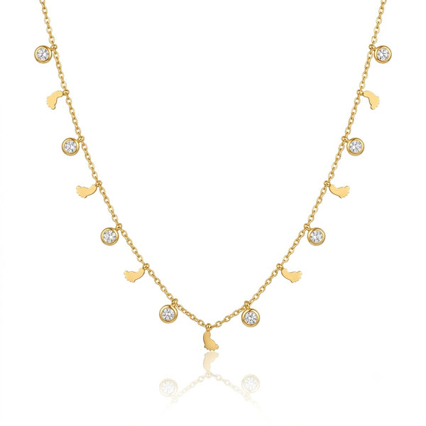Crystal Gold Charms Necklace