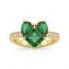 Emerald Bow Diamond Studded Ring