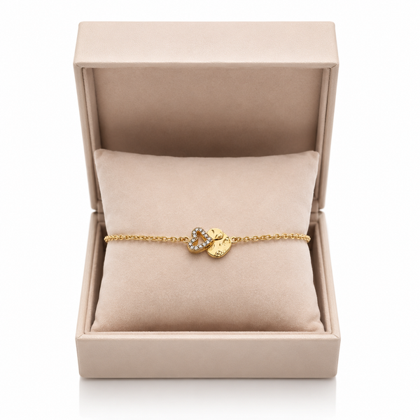 Textured Gold Heart Bracelet