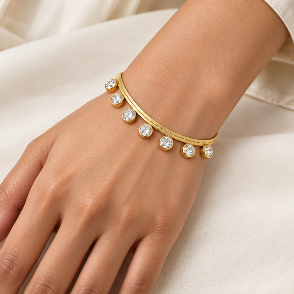 Minimal Crystal Snake Chain Bracelet