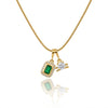 Emerald Solitaire Charm Necklace