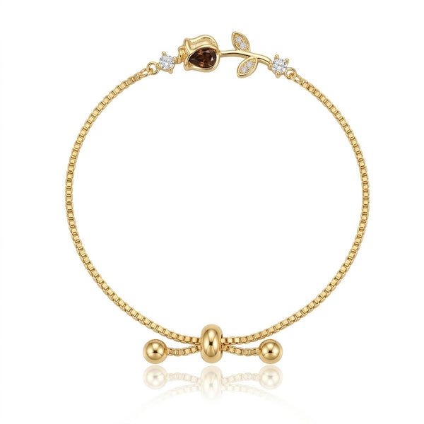 Brown Tulip Adjustable Bracelet