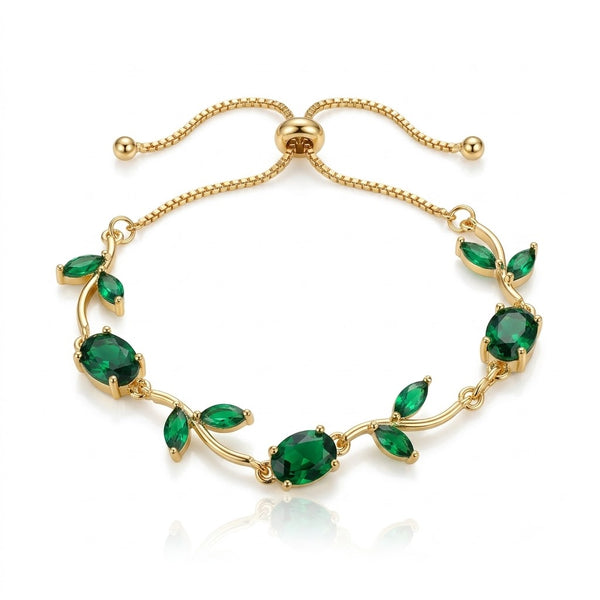 Emerald Tulip Bracelet Adjustable