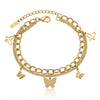 Gold Butterfly Dual Chain Bracelet