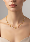 Drops of Ocean Shell Gold Necklace with Earrings