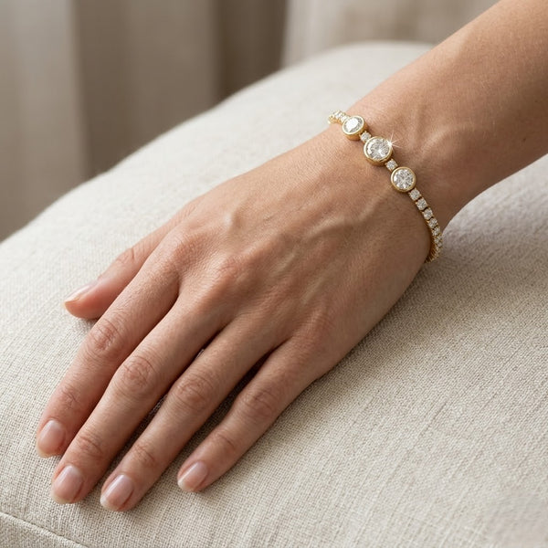 Crystal Disc Tennis Bracelet