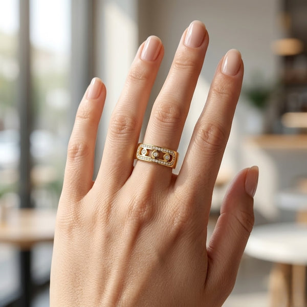 Studded Halo Ball Ring