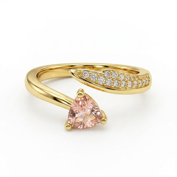 Pink Heart Spira Ring