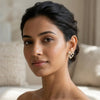 Hollow Pearl Crystal Hear Earring