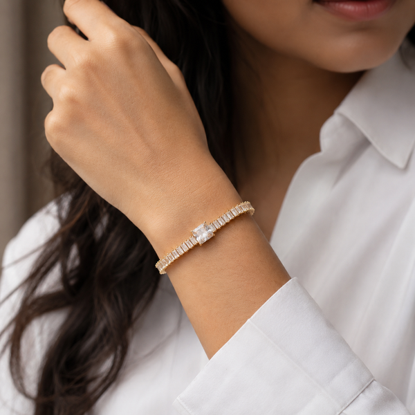 Crystal Cube Tennis Bracelet