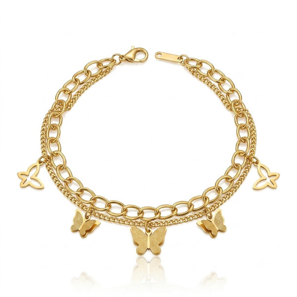 Gold Butterfly Dual Chain Butterfly