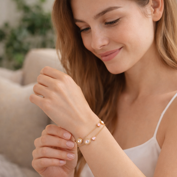 Double Chain Crystal Bracelet