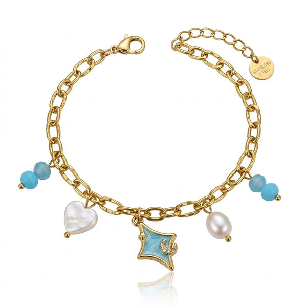 Blue Star Charms Bracelet
