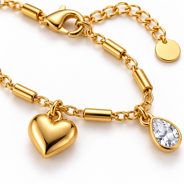 Dual Gold Heart Anklet