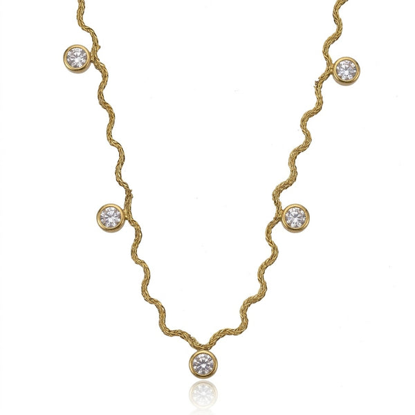 Crystal Wave Chain Necklace