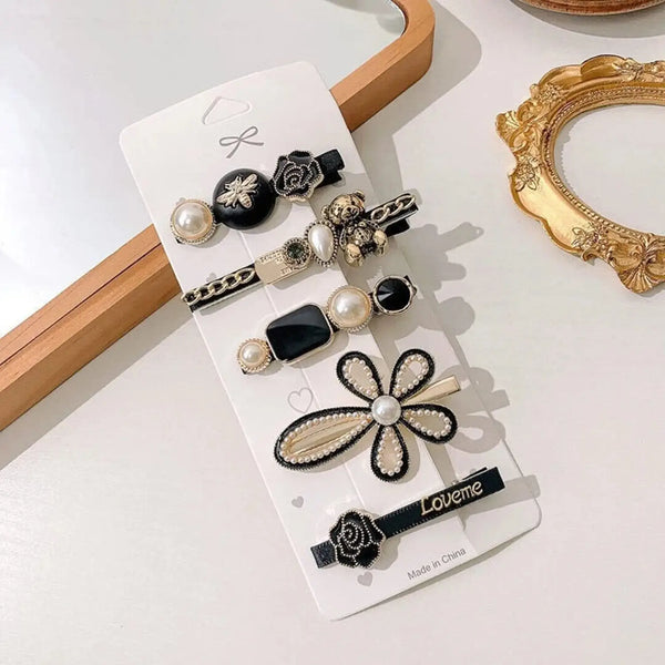 Midnight Blossom & Honey Hair Pins hair clip for women by Fix My Hairs
