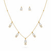 Crystal Teardrops Chain Necklace with earrings