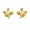 Gold Flower with Pearl Earrings