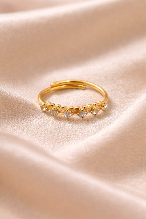 Luxe Heart Crystal Ring