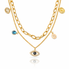 Double Chain Evil Eye Necklace