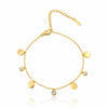 Gold Plate Crystal Charm Bracelet