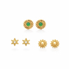 Emerald Stud Earring Set