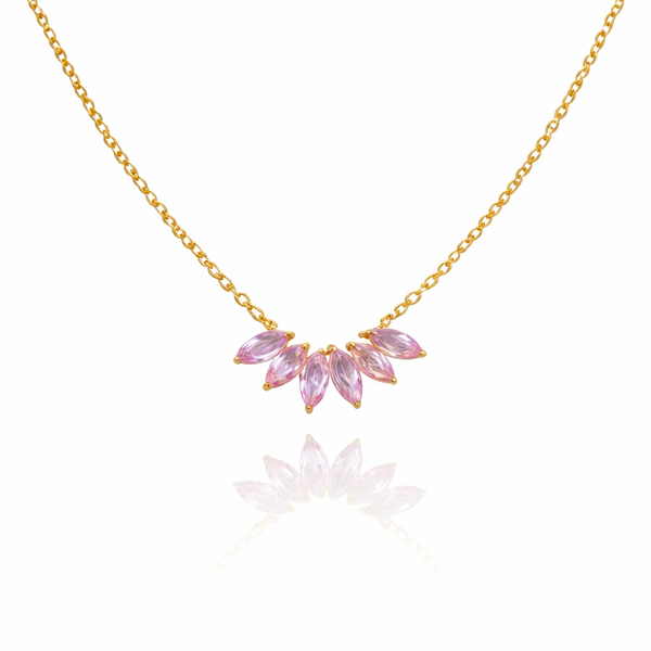 Pink Marque Cluster Necklace