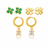 Crystal clover earring set