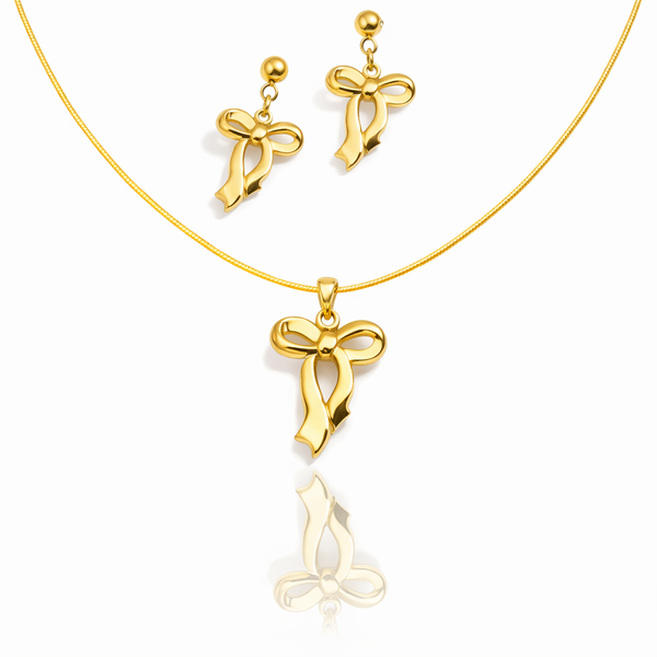 Bow Necklace Earring Set