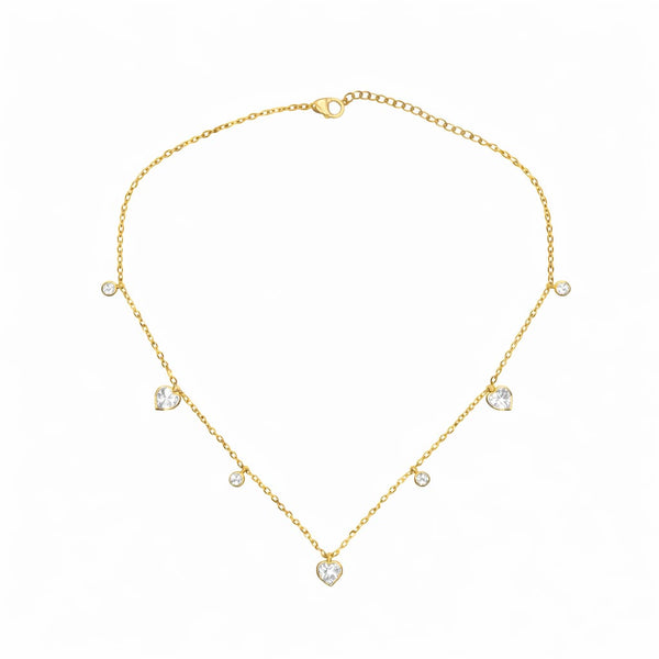 Heart Motifs Chain Necklace