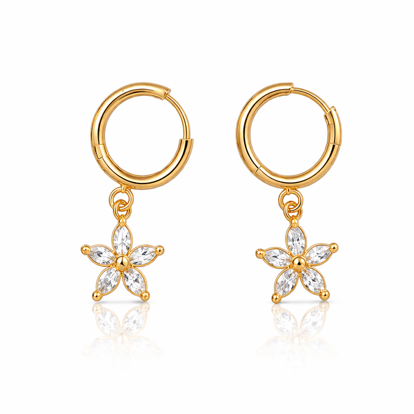 Crystal Daisy Dangle Earrings