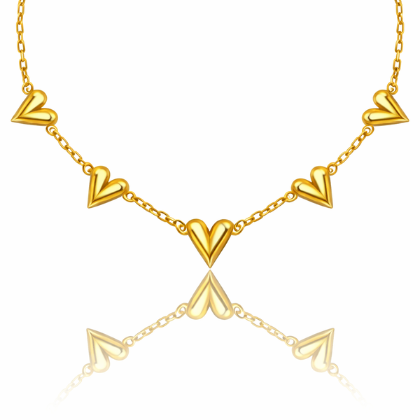 Gold Heart Over Necklace