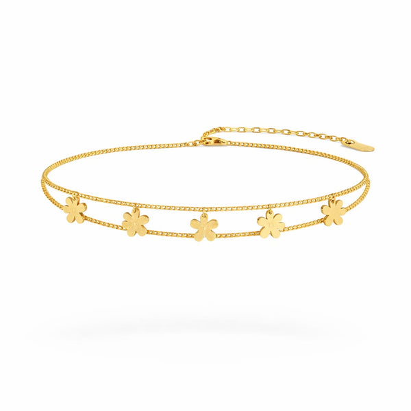 Flower Dual Strand Chain Bracelet