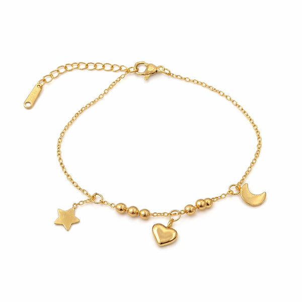 Star moon charm bracelet