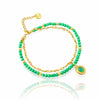 Double Chain Green Beads Bracelet