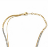Double layer Crystal chain Bloom Necklace