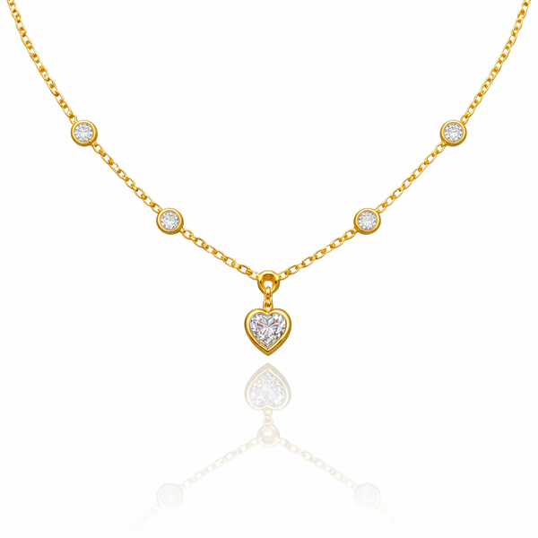 Dainty Heart Glass Beads Necklace