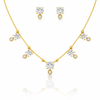 Radiant Circle Charm Necklace with Earrings