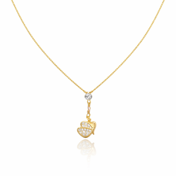 Crystal Dangling Butterfly Necklace