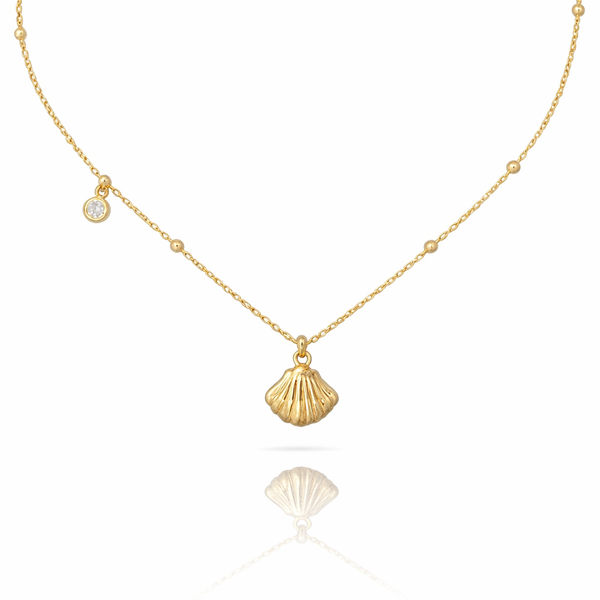 Gold Shell Stone Necklace